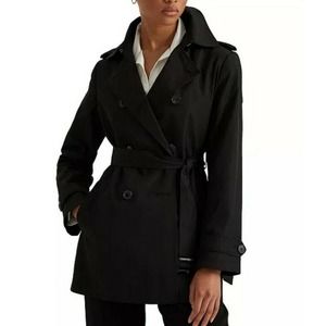 Lauren Ralph trench coat black 8R NWT Runs small. Please see measurement